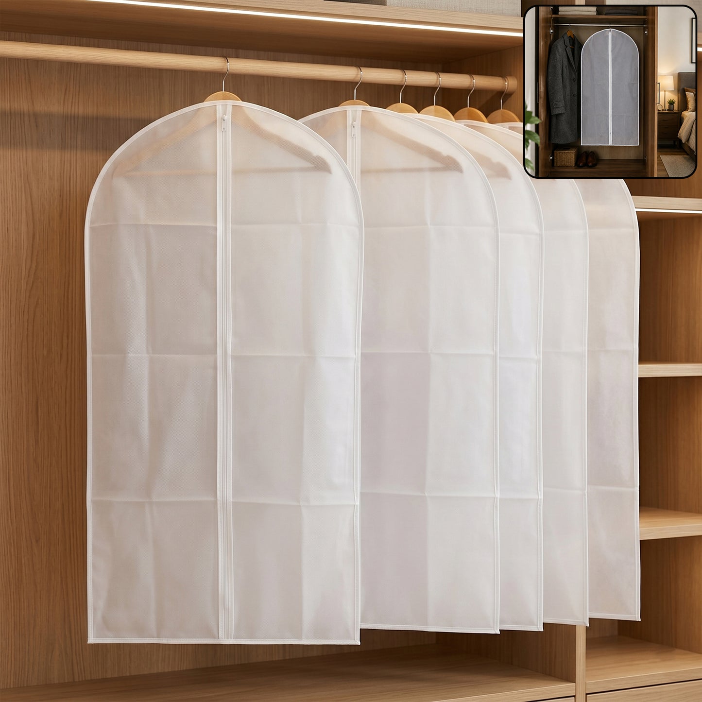 Foldable Non-Woven Suit Cover 5 Pc Set - Main View