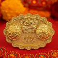 Ganesh Embossed Roli-Chawal Kumkum Chopra – Antique Gold Finish