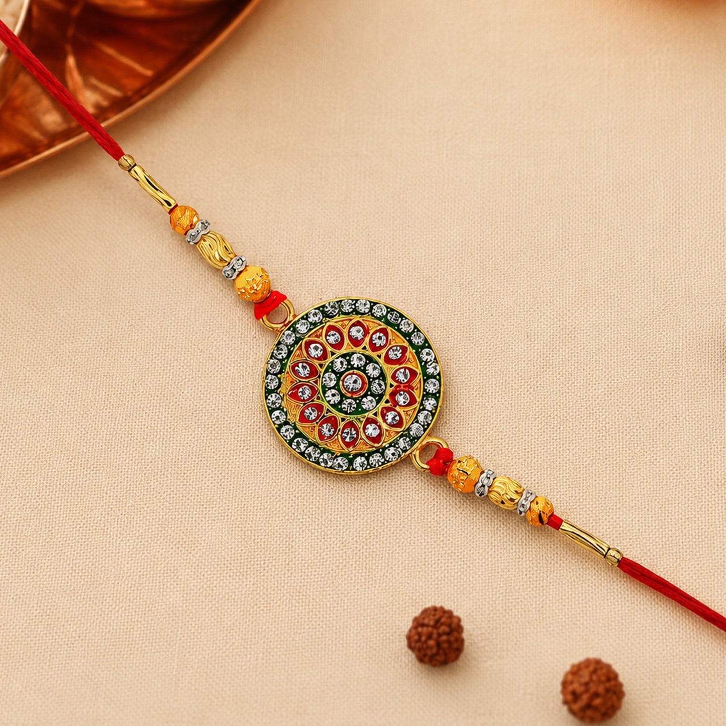 Traditional Rakhi Elegant, Handcrafted Brother Gift for Raksha Bandhan (5pcs)