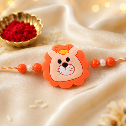 Lion Character Rakhi Beaded Design for Kids Brother (5pcs)