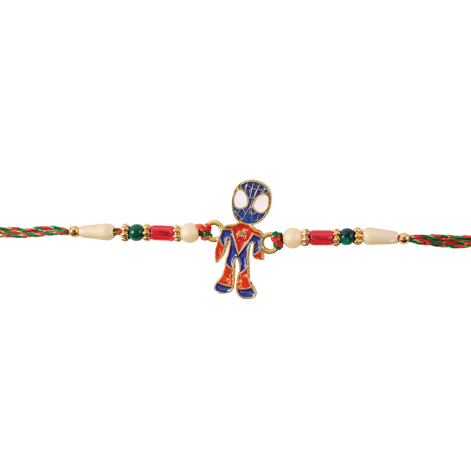 Spider-Man Character Rakhi with Red Blue Beads and Fun Festive Brother Gift Styling