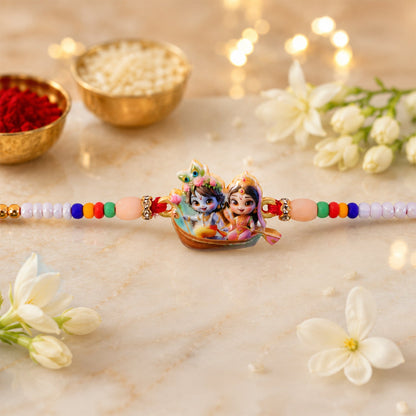 Lord Krishna Radha Rakhi Devotional Gift for Brother (10pcs)