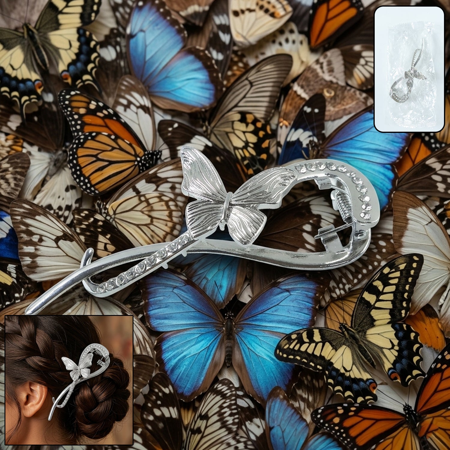 Stylish butterfly hair clip accessory