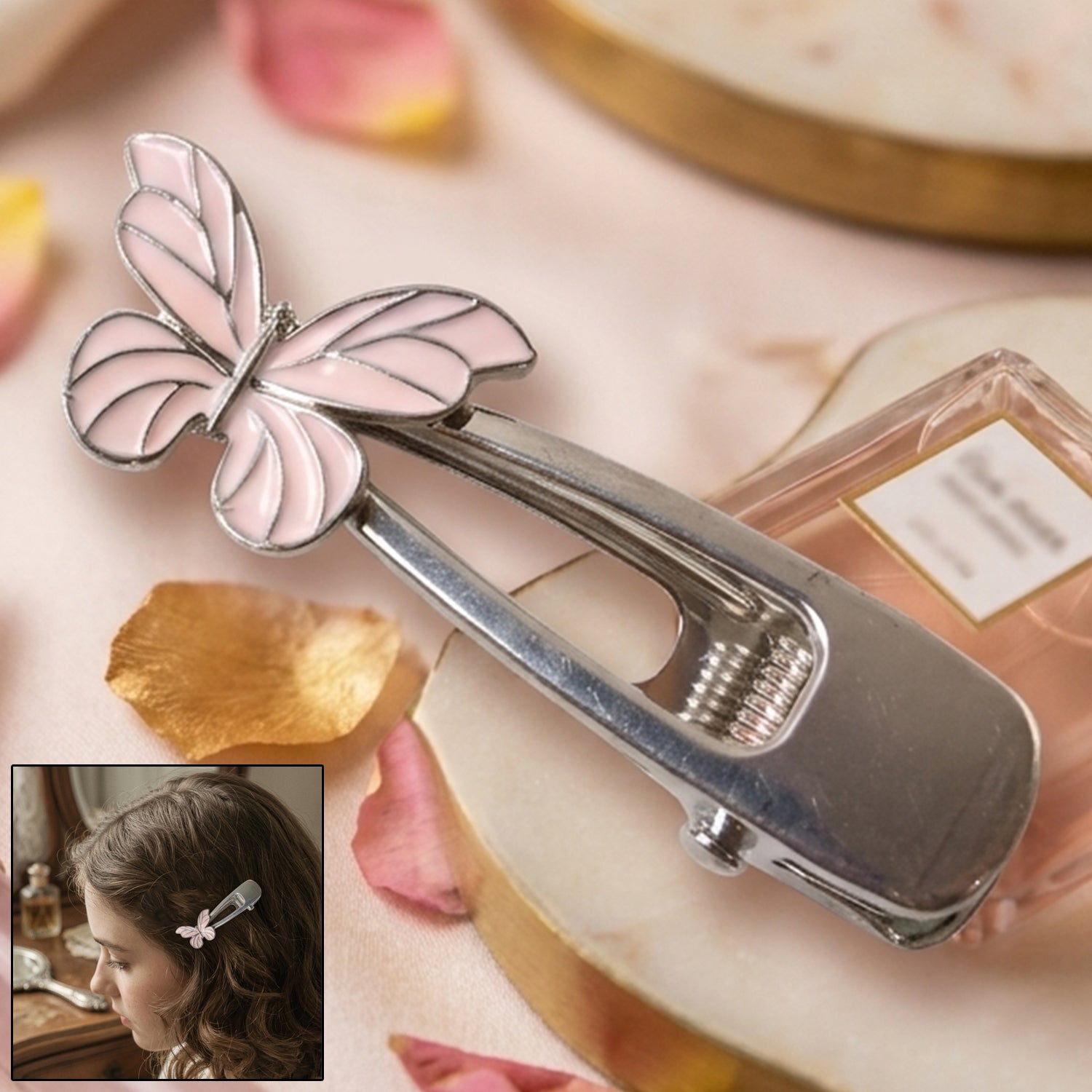 Butterfly Design Metal Hair Clip (1 Pc)