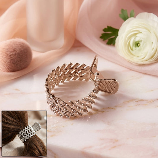 Elegant Crystal Studded Metal Hair Claw Clip (1 Pc)
