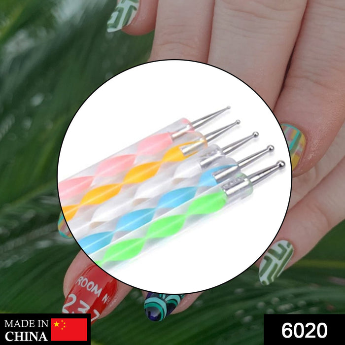 Nail Art Point Pen and Set Used by Women's for Their Fashion Purposes (Pack of 5Pcs)