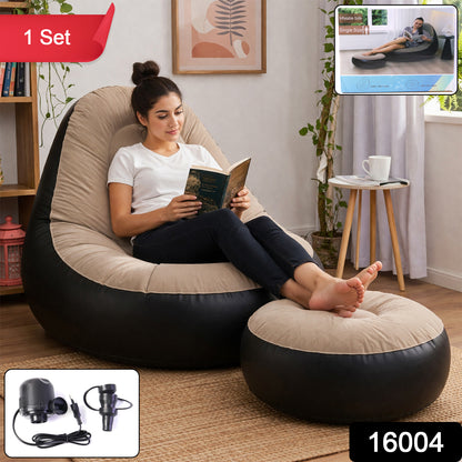Inflatable air sofa chair side view