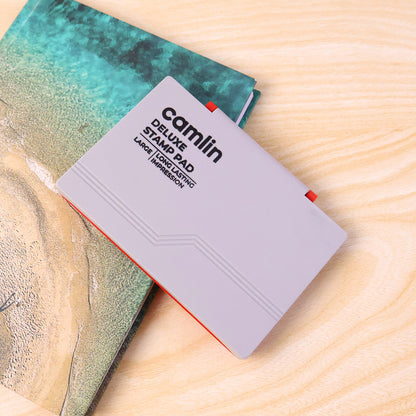 Camlin Deluxe Large Red Stamp Pad – Long Lasting Ink Pad for Clear Impressions