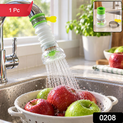 Water saving faucet rotating sprayer.