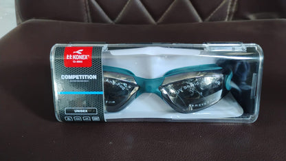 Professional Anti-Fog UV Protection Swimming Goggles with Mirrored Lenses and Earplugs