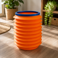 Foldable Storage Bucket, Water Container & Dustbin Multiuse bucket ( red )