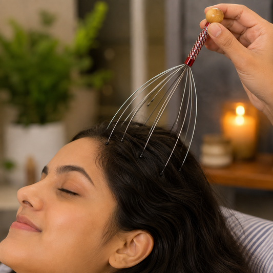Handheld Scalp Massager – Stress Relief & Relaxation | Calm & Curl