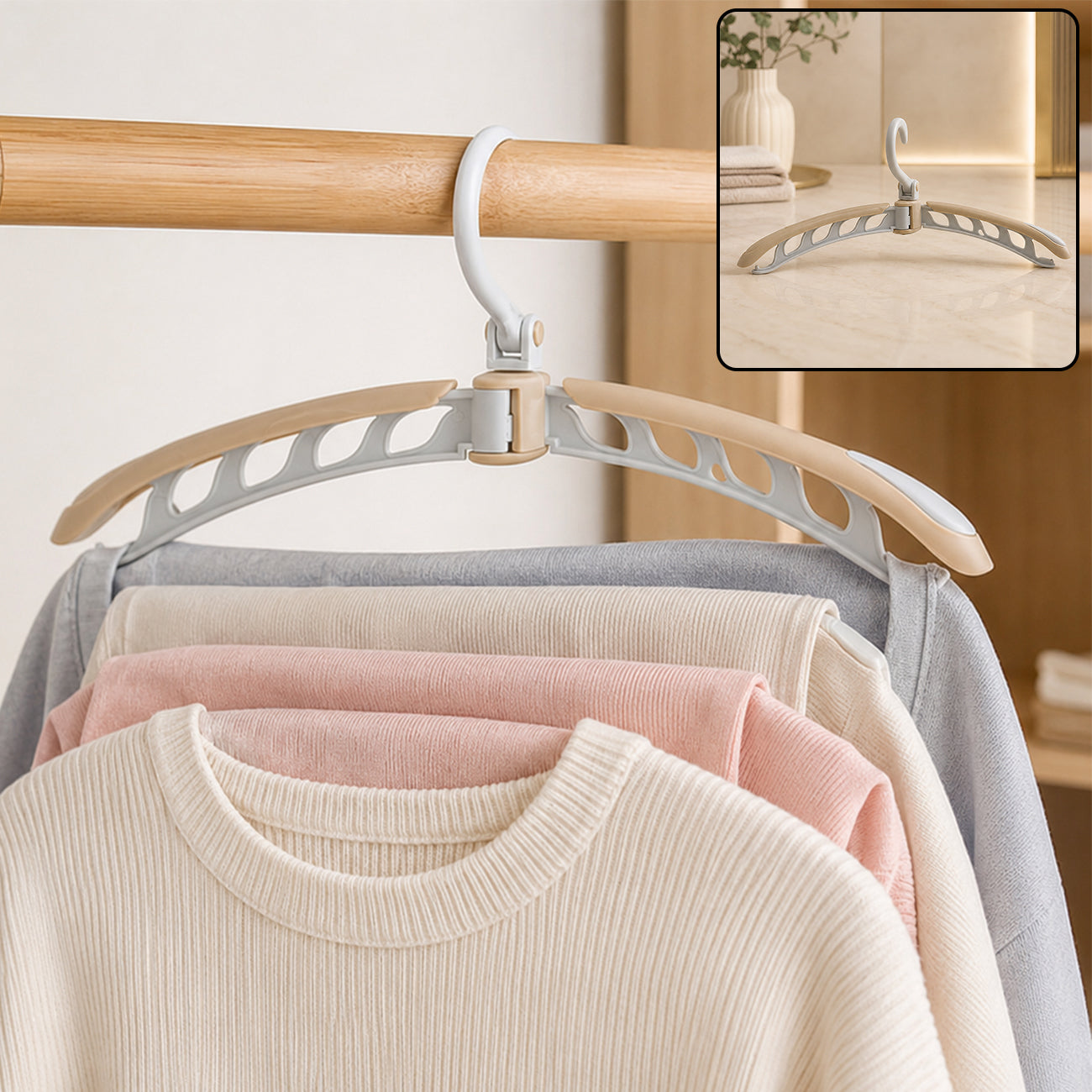 Portable Folding Hanger – 360° Rotating, Travel-Friendly | Organivo