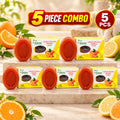 Lemon Orange Herbal Handmade Soap for Natural Freshness and Gentle Daily Skin Care (Pack Of 5)