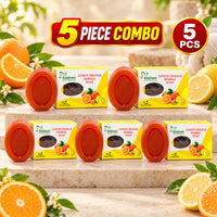 Lemon Orange Herbal Handmade Soap for Natural Freshness and Gentle Daily Skin Care (Pack Of 5)