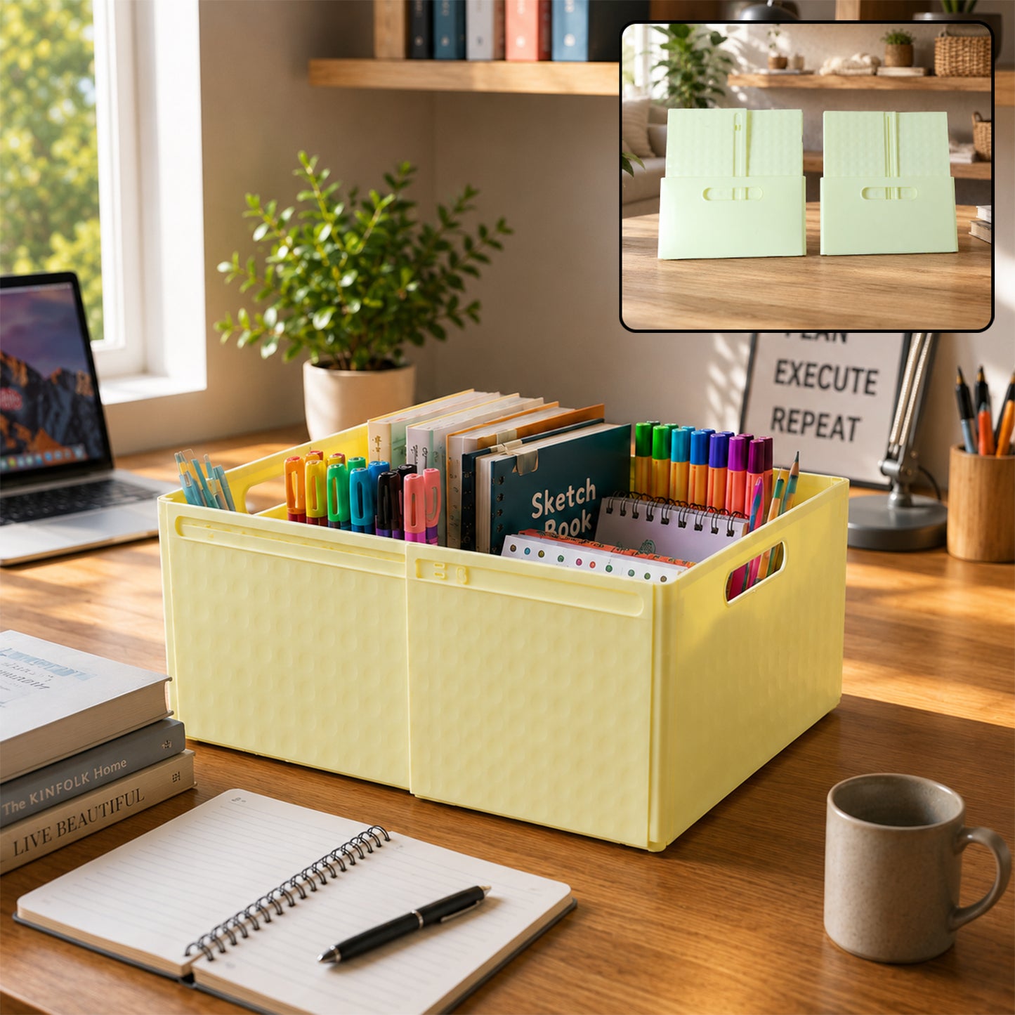 Foldable Storage Box Collapsible Organiser Crate 48x23.5 Cm (1 Pc)