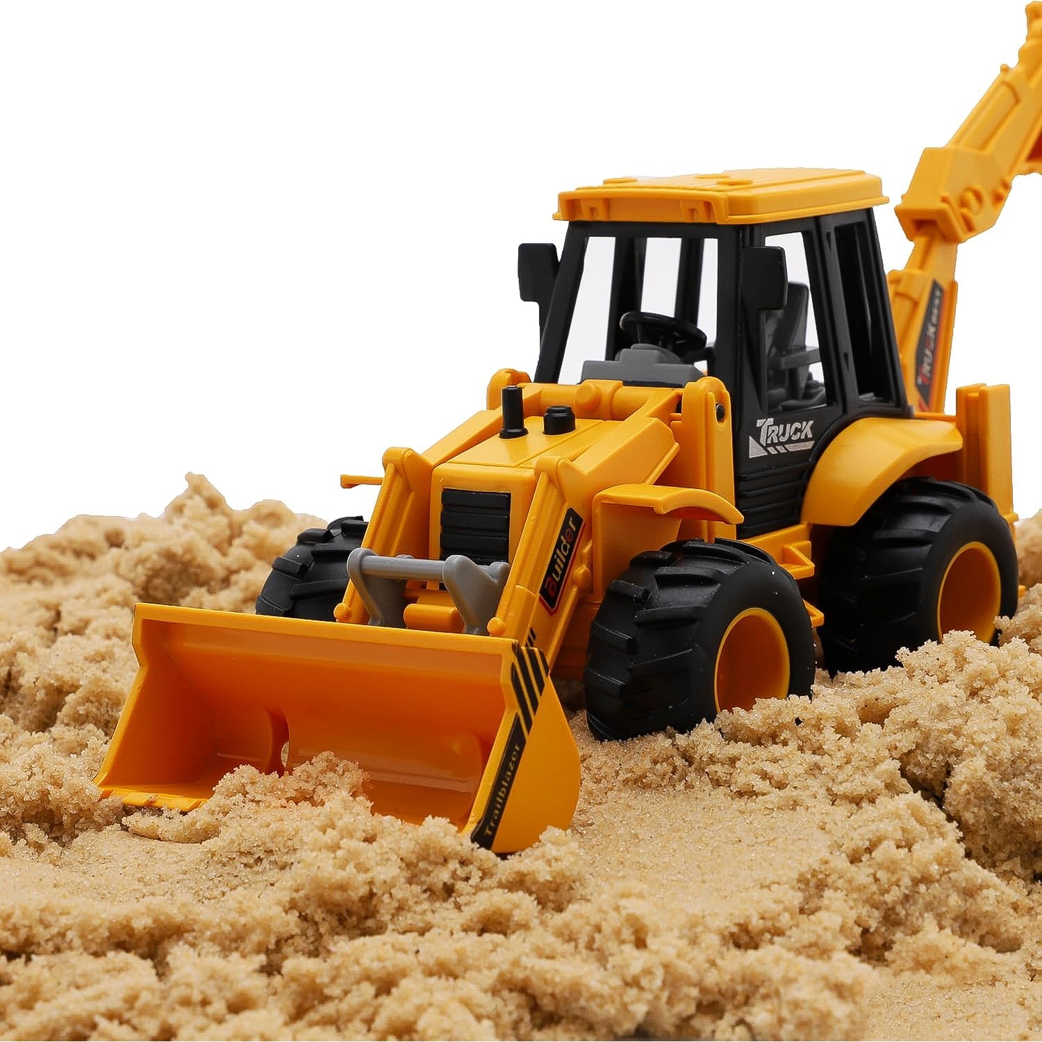 LALA Friction Powered JCB Style Backhoe Loader Construction Toy Truck for Kids (1 Pc)