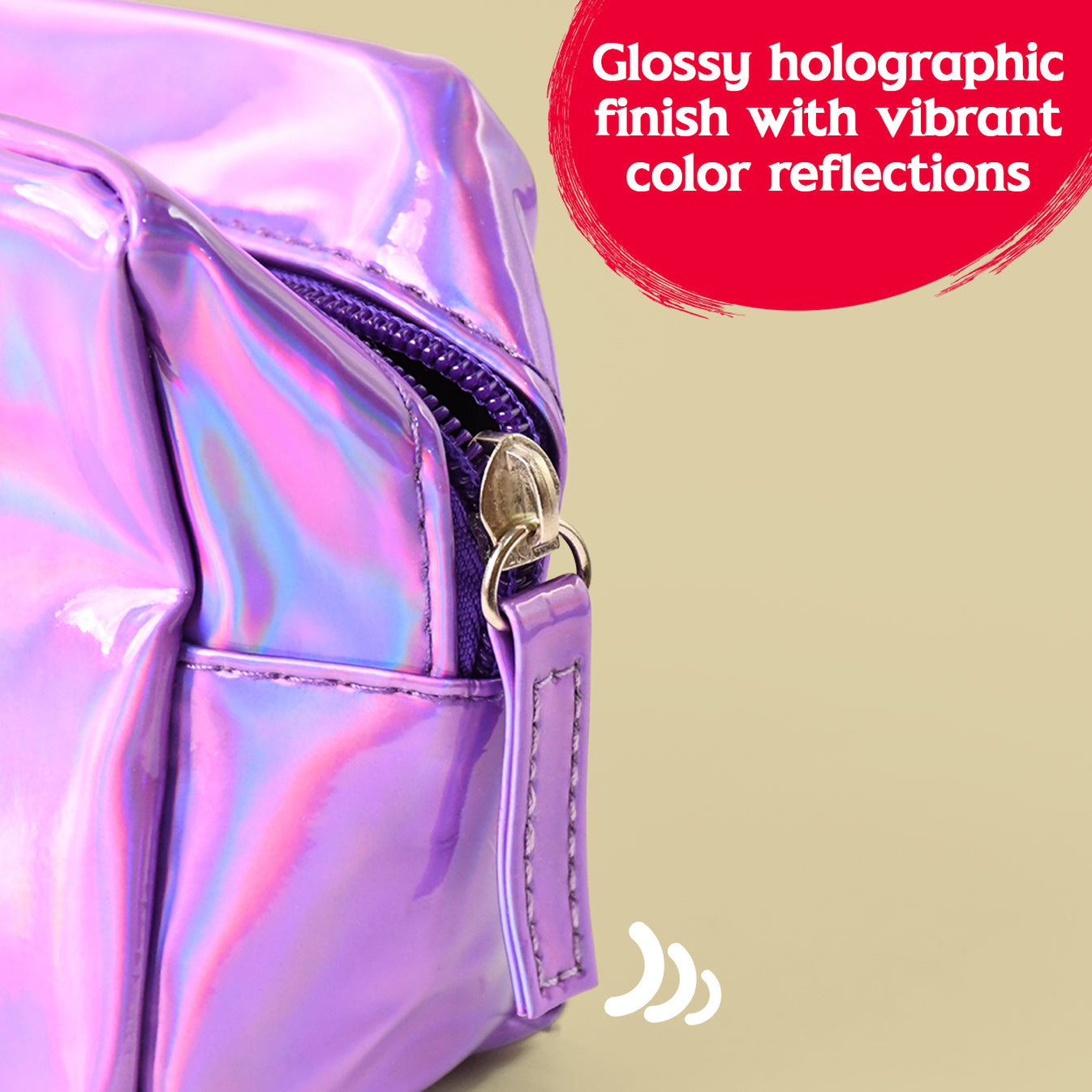 Holographic Waterproof Travel Cosmetic Pouch – Stylish Transparent Makeup Bag with Zipper, Compact Toiletry Organizer for Cosmetics, Skincare, Accessories & Travel Essentials - Holographic Design - Image 4