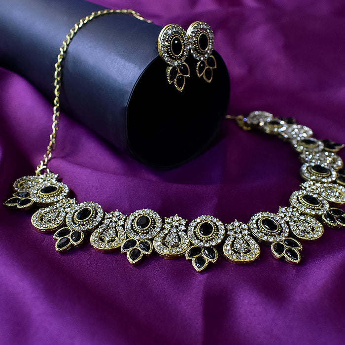 Necklace Set Black & White Diamond