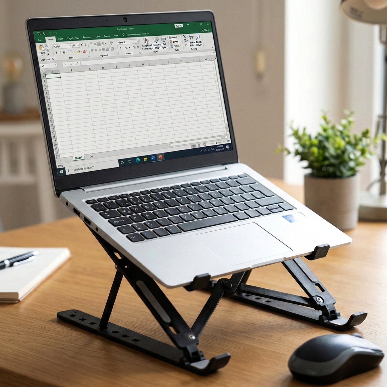 Adjustable Laptop Stand | Ergonomic Foldable Laptop Holder for 10โ17 Inch Laptops, Portable Aluminum Desktop Stand with Adjustable Height & Viewing Angle for Home, Office & Travel - Image 1