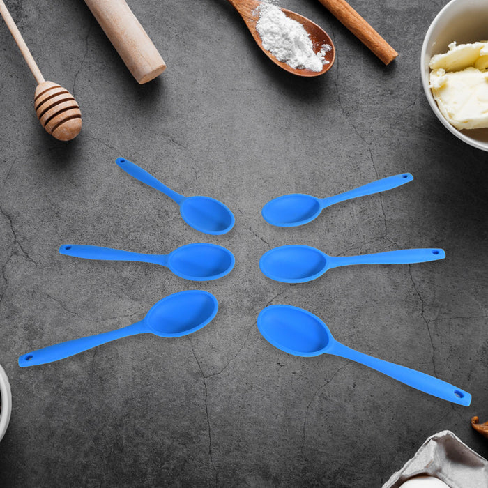 Multipurpose Silicone Spoon, Silicone Basting Spoon Non-Stick Kitchen Utensils Household Gadgets Heat-Resistant Non Stick Spoons Kitchen Cookware Items For Cooking and Baking (6 Pcs Set)