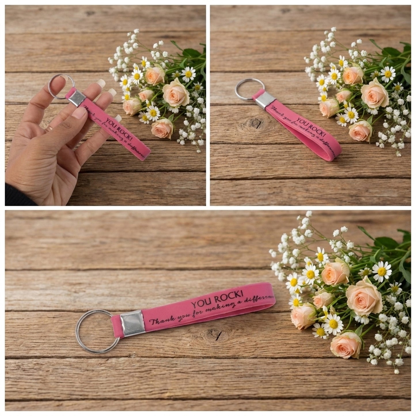Colorful silicone wrist strap keychain