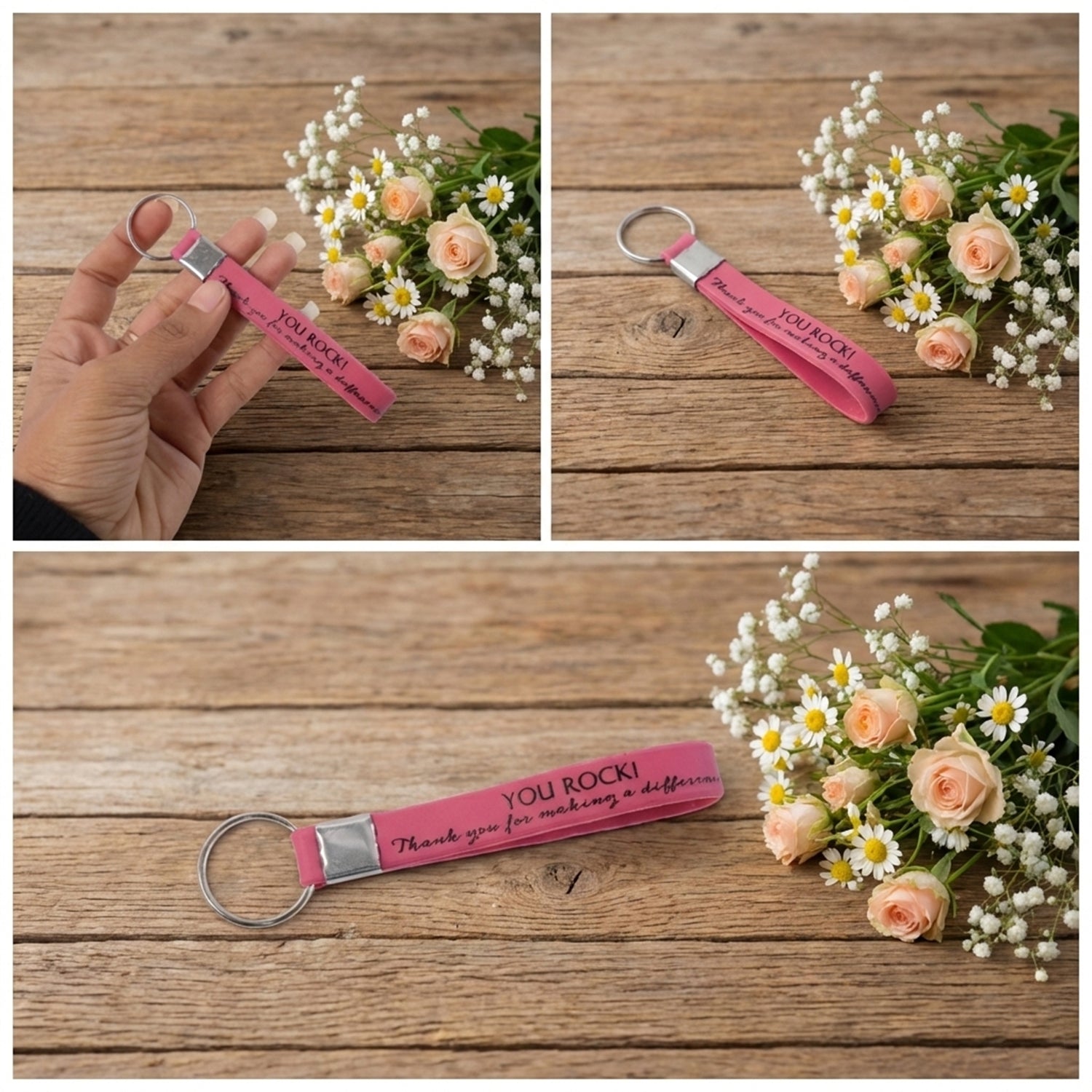Colorful silicone wrist strap keychain