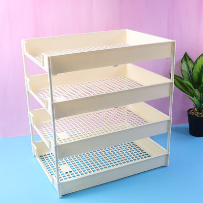 Office Mate 4-Layer Executive Document Tray | Premium Plastic Multi-Tier File Organizer (37.5 cm x 27.5 cm x 40 cm)