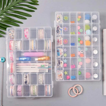 Transparent organizer box, 36 compartments for jewelry