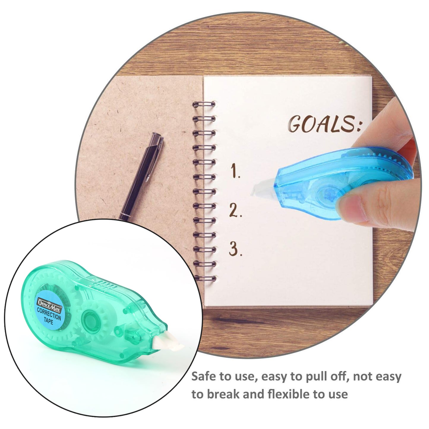 Officemate Correction Tape – Smooth & Precise White Tape for Neat Writing Corrections