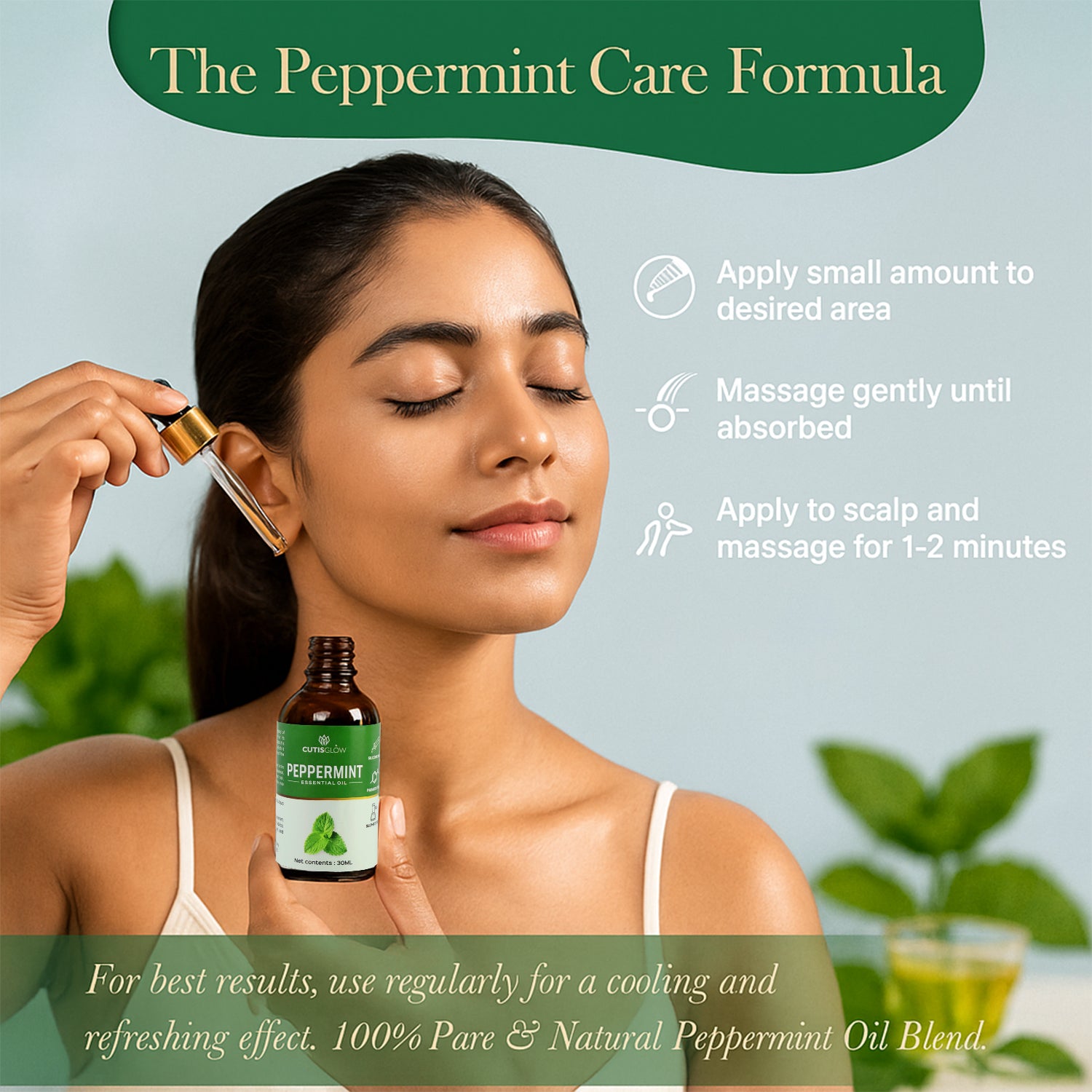 Eyelet Peppermint Essential Oil – 100% Pure & Natural Oil for Skin, Hair, Aromatherapy & Relaxation – 30ml