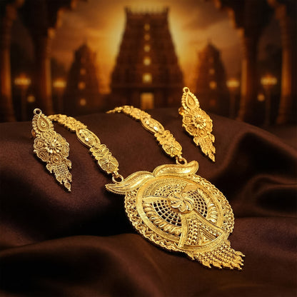 Premium Traditional Gold-Tone Necklace Set for Weddings & Festive Occasions