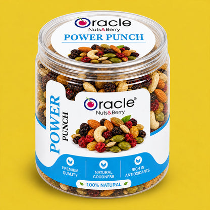 Power Punch Mix Premium Nuts Berries and Dry Fruits Healthy Snack Mix Jar (150g)