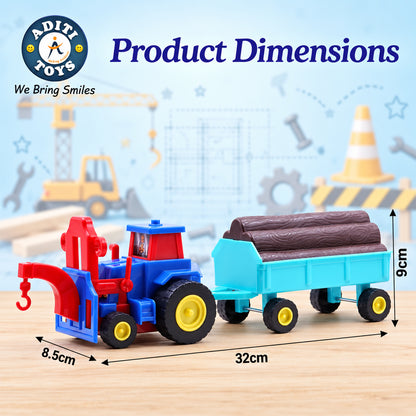 Friction Powered Tractor Toy for Kids 3+ Years | Construction Set with Trolley (Any One)