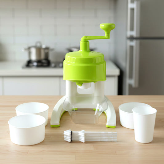 Manual hand crank ice crusher snow maker machine