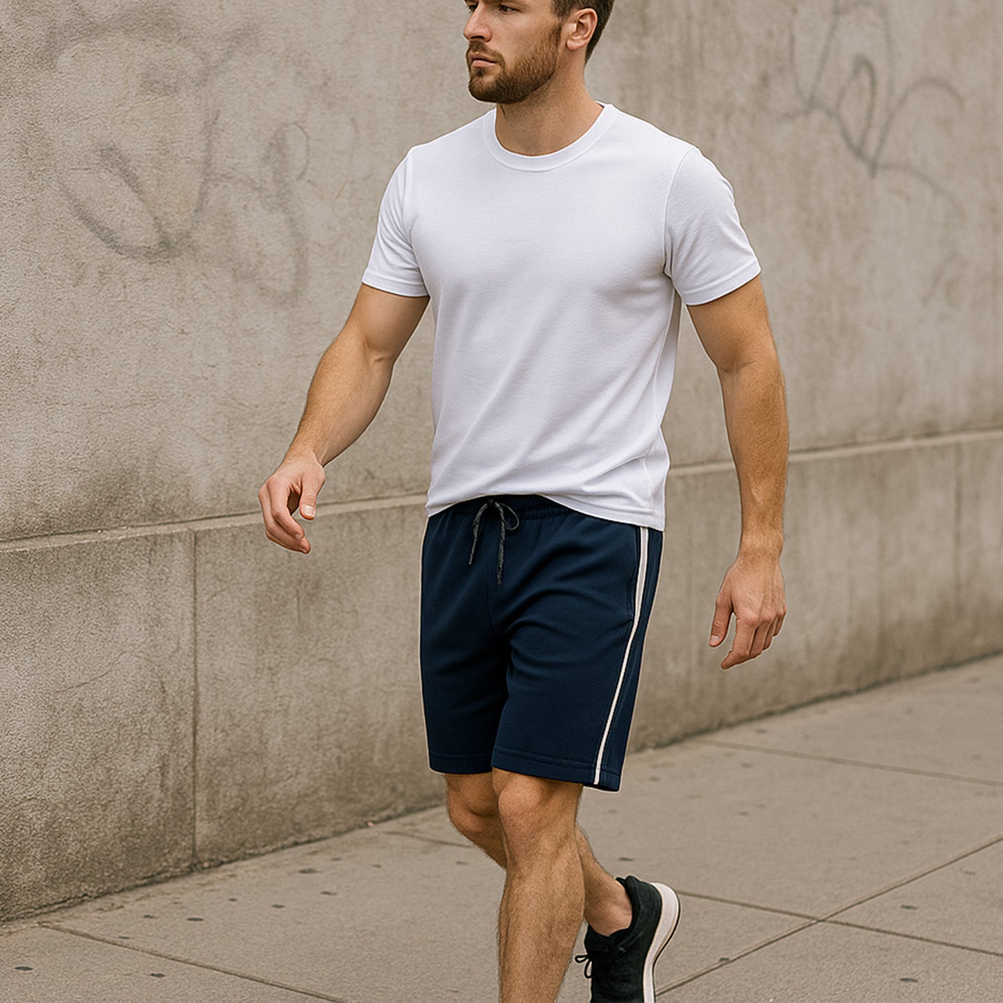 Boxer Shorts with Elastic Waist & Drawcord - (1 Pc / Large)