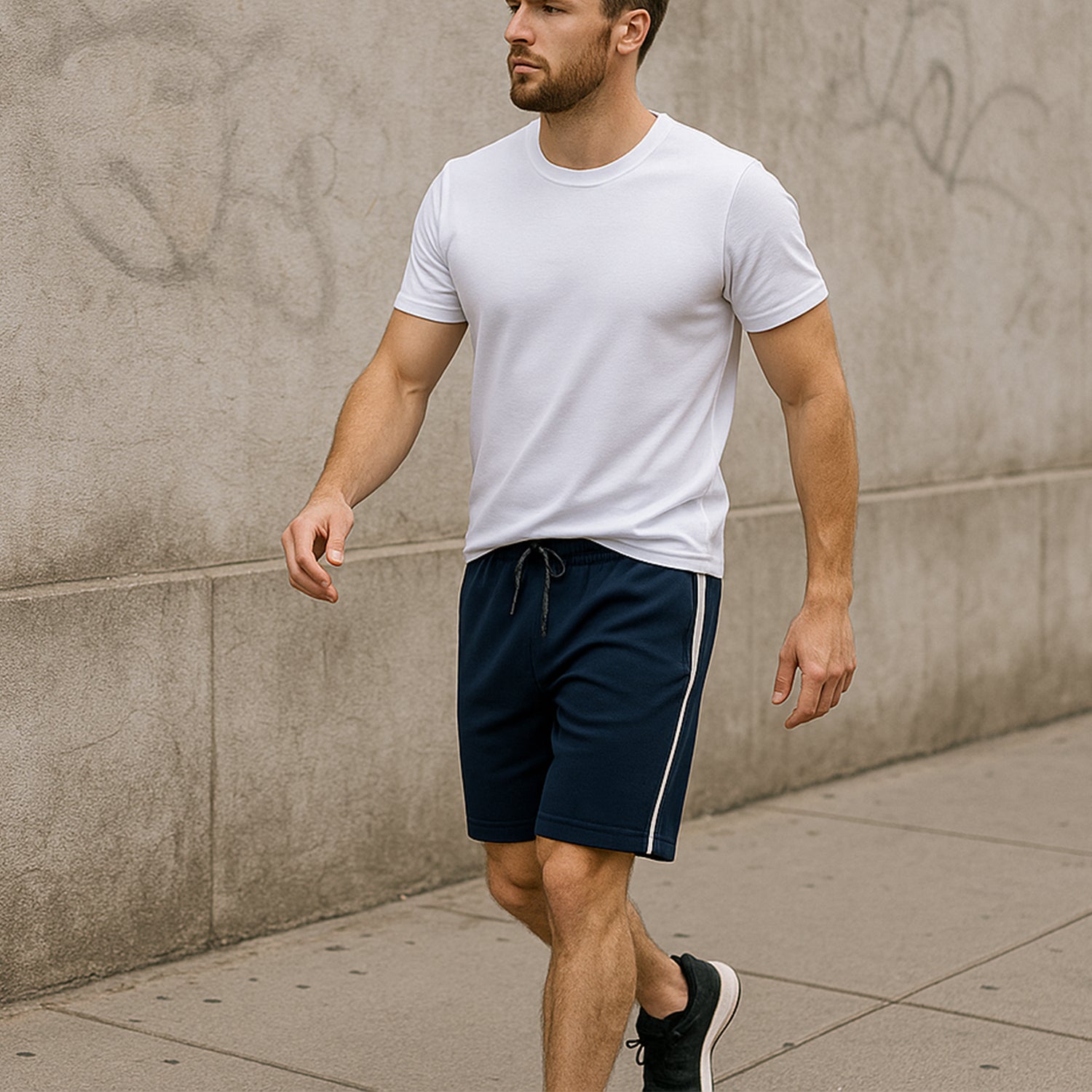 Boxer Shorts with Elastic Waist & Drawcord - (1 Pc / Large)