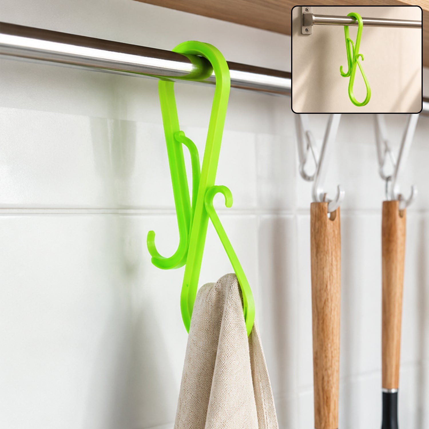 Plastic S Shape Multi Hook Hanger for Shoes Towels and Kitchen (1 Pc, Big Heavy)