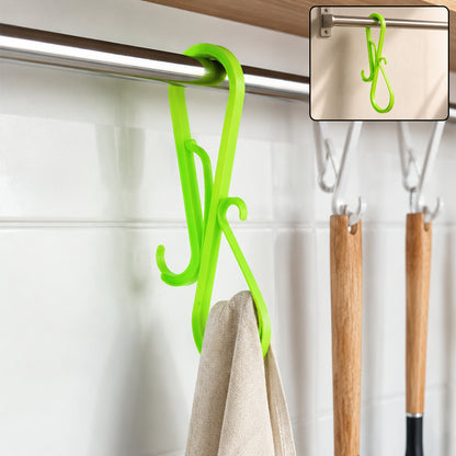 Plastic S Shape Multi Hook Hanger for Shoes Towels and Kitchen (1 Pc, Big Heavy)