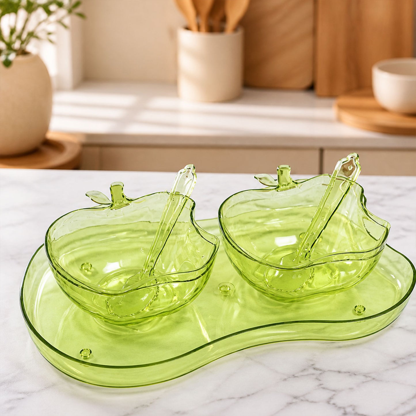 Apple Shape Serving Set – 2Pc Dinnerware | Indo Glow