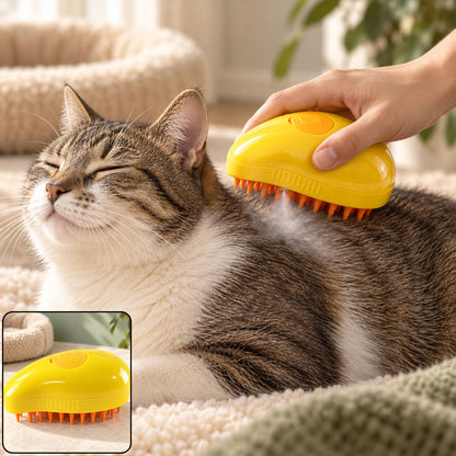 3 in 1 Steam Pet Brush for Cats and Dogs, Rechargeable Grooming Comb (1 Pc)