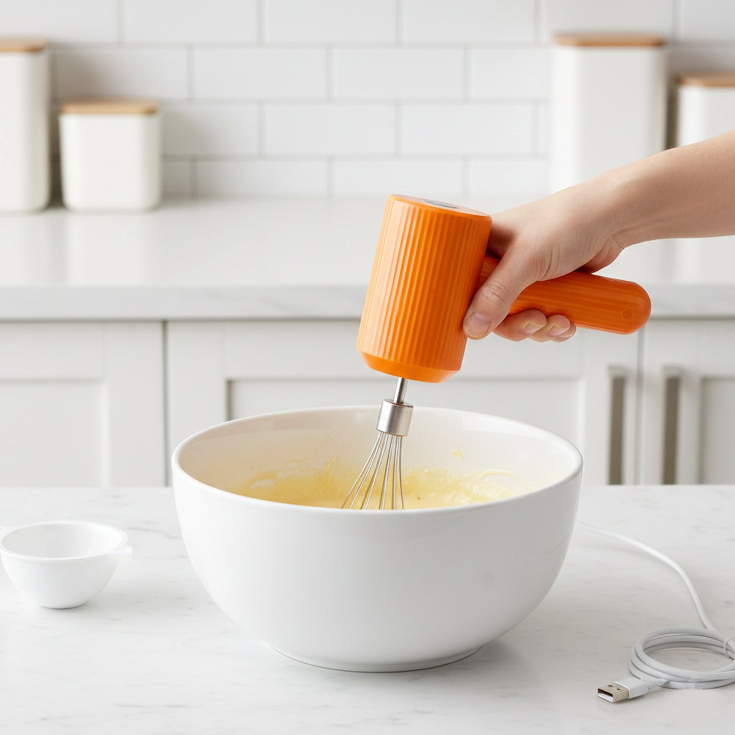Electric whisk mixer brush attachment