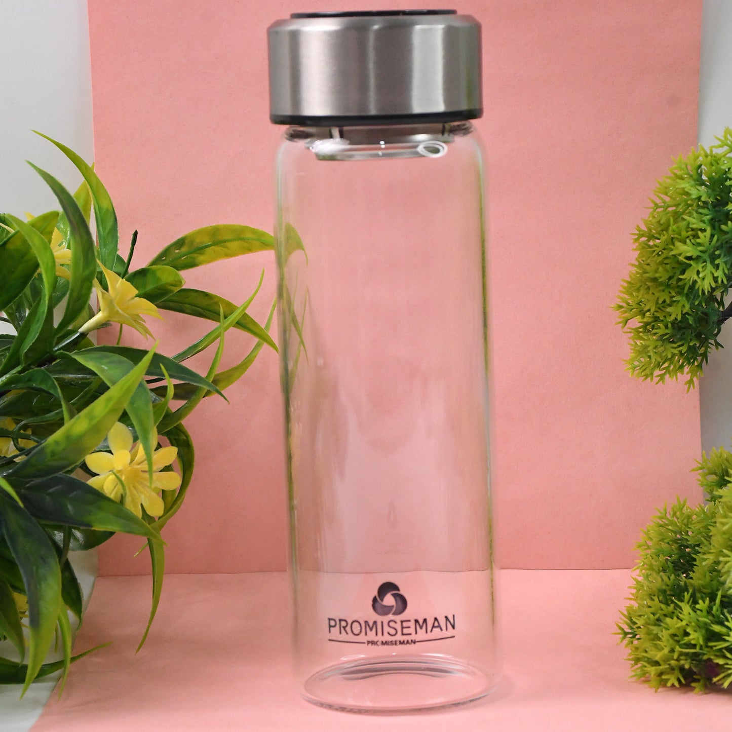 Outdoor sport Glass water bottle  With Steel Lid / 500 ML Approx)