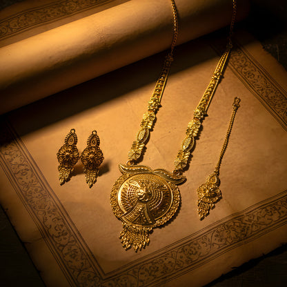 Golden Aura Regal Mandala Necklace Set – Trending Premium Bridal & Festive Jewellery