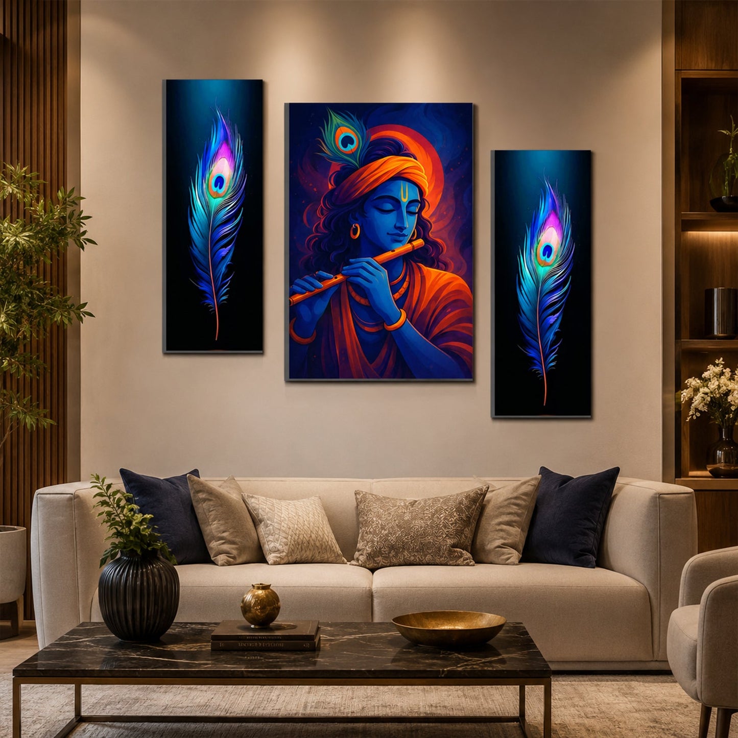 Divine Krishna religious wall art