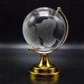 Crystal World Globe with Golden Stand for Desk Decor | Indo Glow