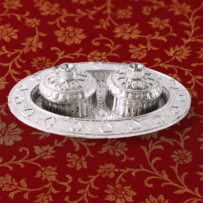 Oval Shape Special Puja Thali (1 Pc / Mix Design)