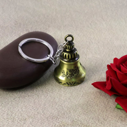 Metal Small Temple Bell Keychain, Motorcycle Bell Keychain (1 Pc / Mix Color)