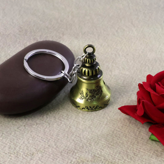 Metal Small Temple Bell Keychain, Motorcycle Bell Keychain (1 Pc / Mix Color)