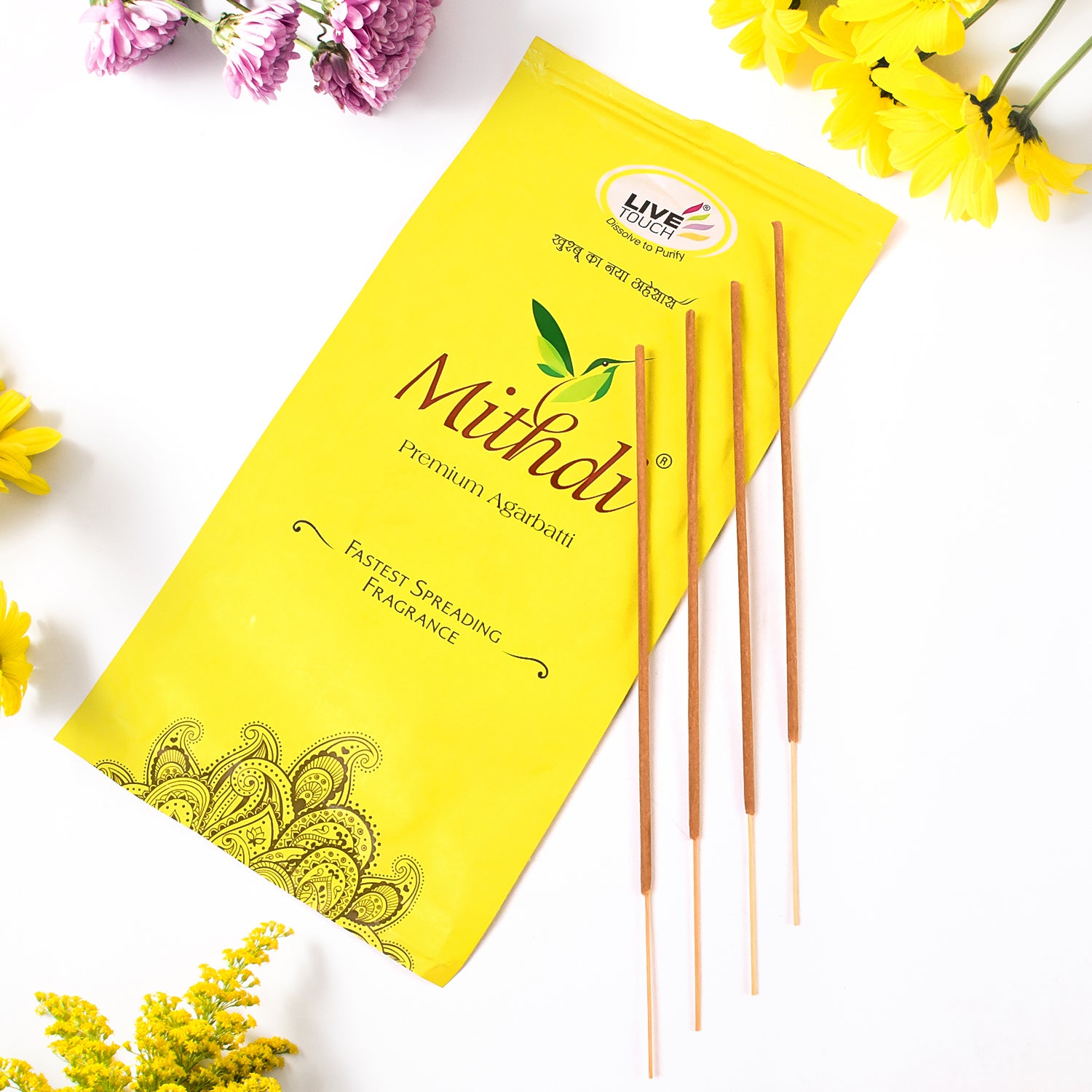 Pure Woods Natural Incense Sticks Natural Fragrance for Puja (110gm Pkt)